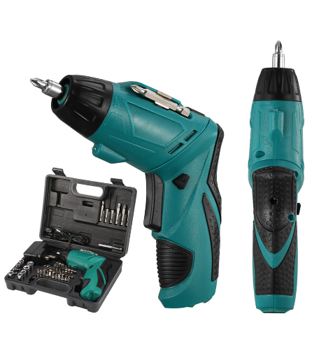 2-in-1 Cordless Rechargeable Screwdriver with 45-Piece Accessory Set