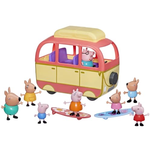 Peppa Pig Peppa Visits Australia Campervan Vehicle Preschool Toy with Rolling Wheels