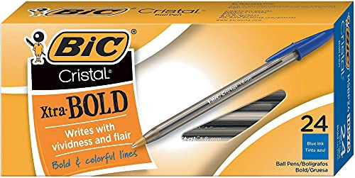 BIC Cristal Xtra Bold Ballpoint Pens (Blue)
