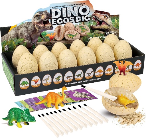 Dinosaur Eggs Excavation Dig Kit - 12 Piece Set