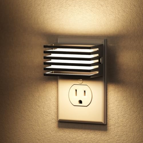 L Lohas LED Dimmable Wall Plug Night Lights W/Dusk to Dawn Sensor, 2 Pack