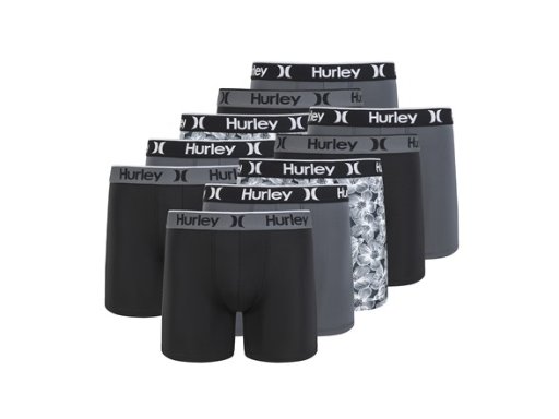 Hurley Men's Printed Boxer Briefs 10-Pack