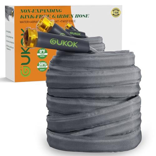 GUKOK 50FT Non-Expanding Garden Hose