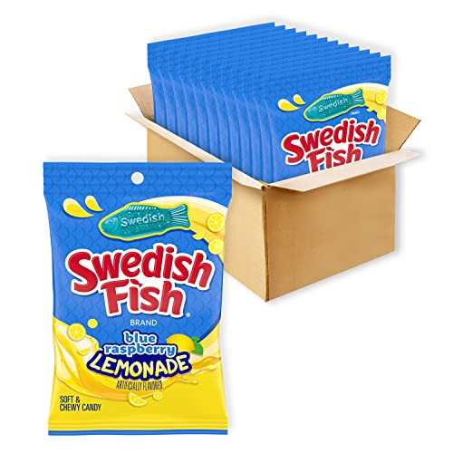 SWEDISH FISH Blue Raspberry Lemonade Soft & Chewy Candy - 12 pack