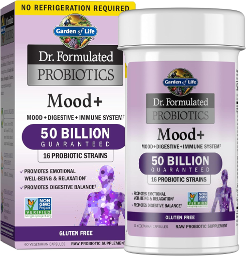 Garden of Life Probiotics Mood+ Dr Formulated Acidophilus Probiotic Supplement