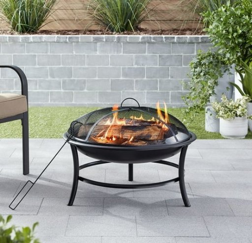 Mainstays 26" Round Iron Outdoor Wood Burning Fire Pit