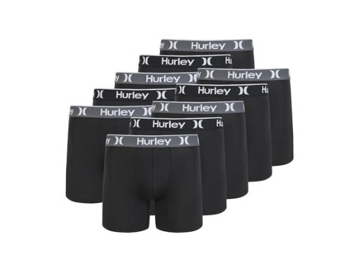 Hurley Men's 10 Pack Solid Boxer Briefs