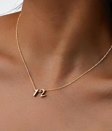 Gold Number Necklace  