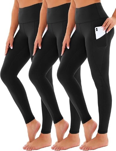 3 Pack Yoga Pants with Pockets