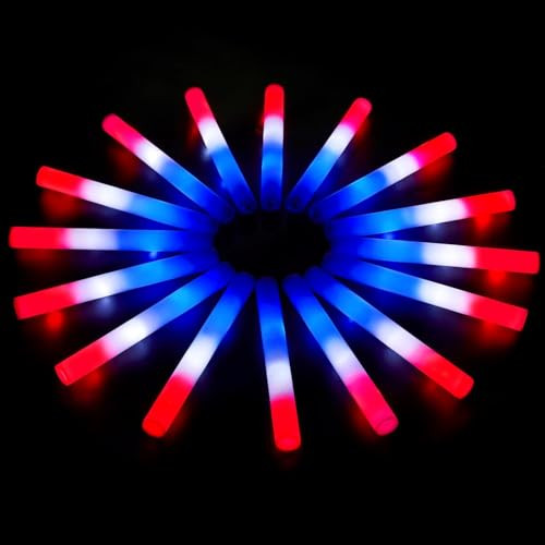 JOYIN 18 Pcs July 4th Foam Glow Sticks