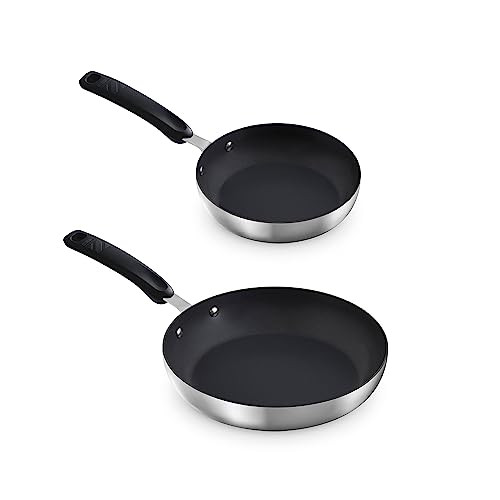 Zakarian by Dash TruPro 8" $ 10" Nonstick Stainless Steel Fry Pan Set