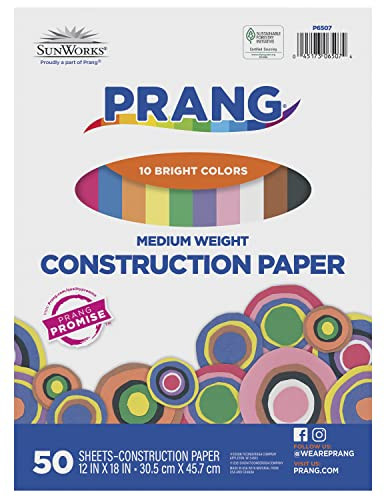 Prang Construction Paper Assorted Colors, 50 Sheets