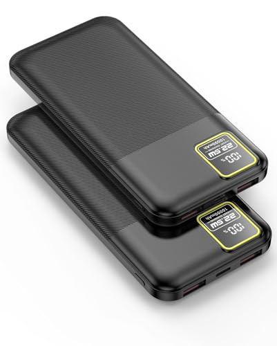 2-Pack Portable Cell Chargers 10000mAh Power Bank  