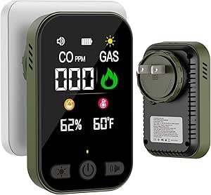 Portable 4-in-1 Carbon Monoxide and Natural Gas Detector