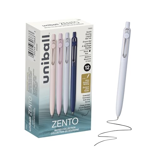 uniball Zento Gel Pens, Black Ink, 0.7mm Medium Point 12-Count Deal