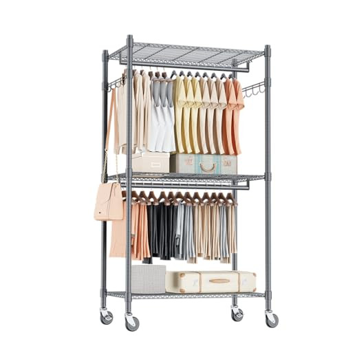 Gray Metal Wardrobe Storage