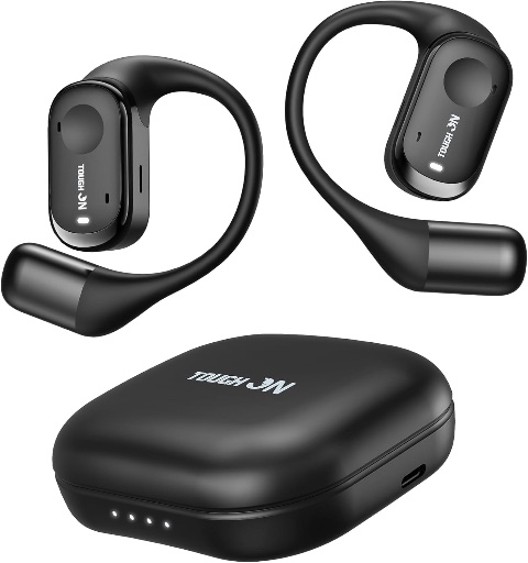 True Open-Ear Wireless Bluetooth Earbuds with Microphone