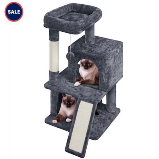 Topeakmart Small Cat Tree with Two Condos