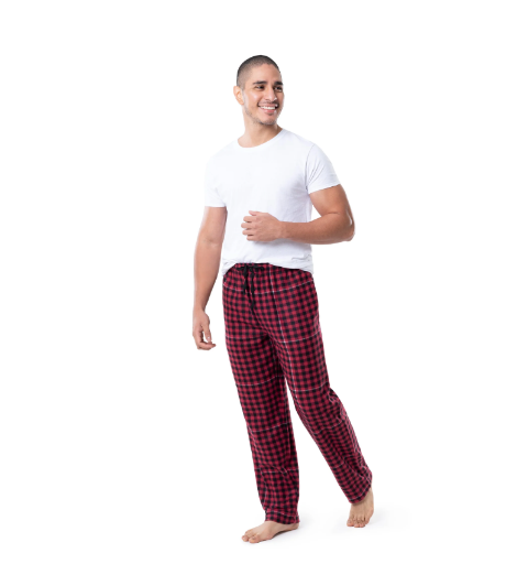 Fruit of the Loom Men's Plaid Fleece Pajama Pant 2-Pack