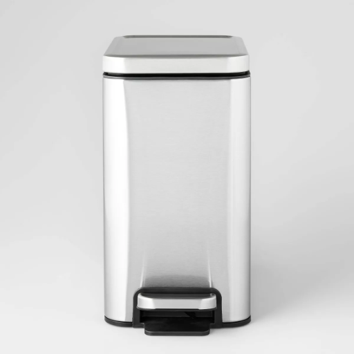 Brightroom Stainless Slim Step Trash Can