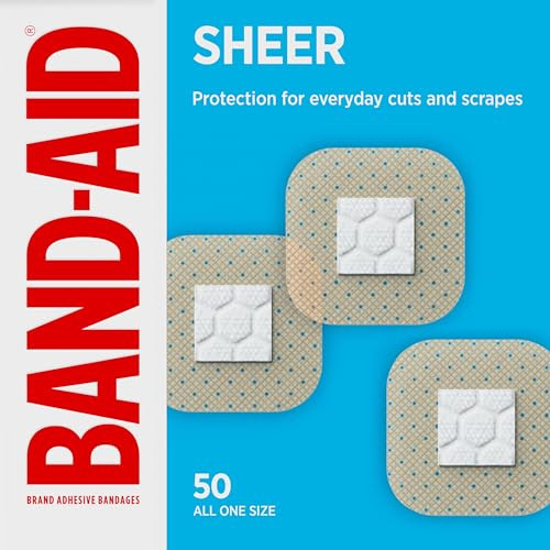 BAND-AID Brand Sheer Spots Adhesive Small Square Bandages (50-Count)