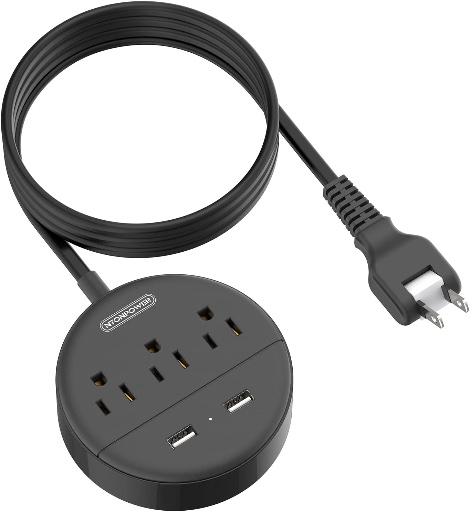 2 Prong Power Strip with Rotating Plug