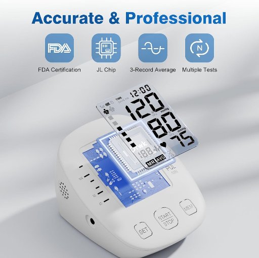 Blood Pressure Monitor W/Adjustable Upper-Arm Blood Pressure Cuff