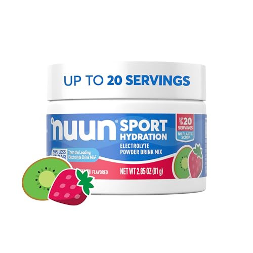 Nuun Sport Strawberry Kiwi Electrolyte Powder Drink Mix, 20 Servings