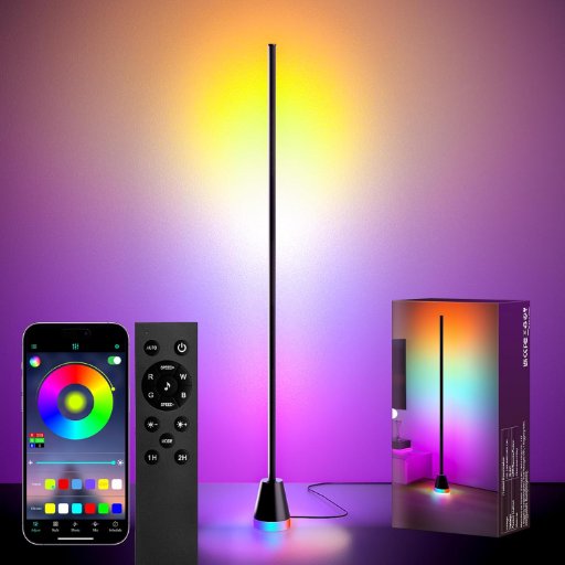 60" Corner Floor RGB Lamp with App & Remote Control