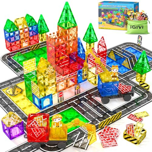IGIVI Magnetic Tiles Construction Set