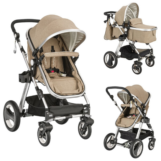 Folding Aluminum Baby Stroller Pram with Diaper Bag