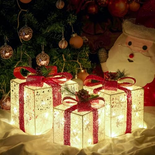 Christmas Lighted Gift Boxes
