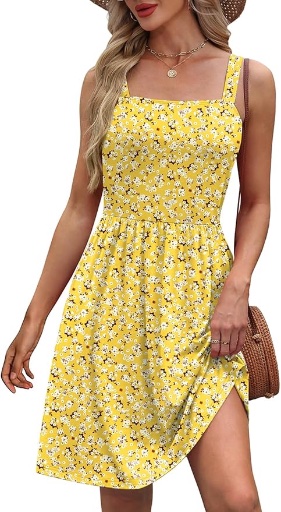 Square-Neck Midi Dress
