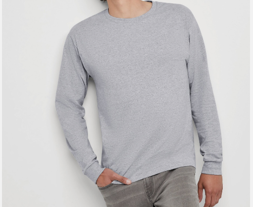Hanes Essentials Men's Cotton Long Sleeve T-Shirt 2-Pack