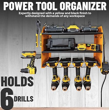 Modular Wall-Mounted Power Tool Organizer & Charging Station