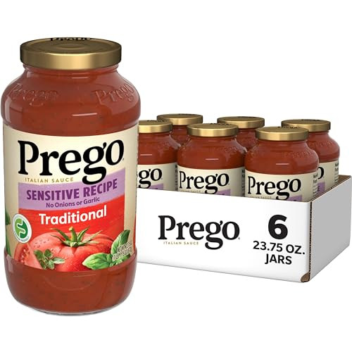 Prego Traditional Sensitive Recipe Pasta Sauce Jars 6-Pack, 23.75 Oz Jars