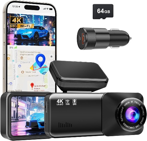 Estbuc Dash Cam 4K Ultra HD