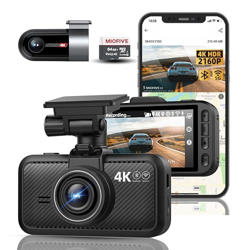 Miofive S1 Ultra Dash Cam with 64GB SD Card
