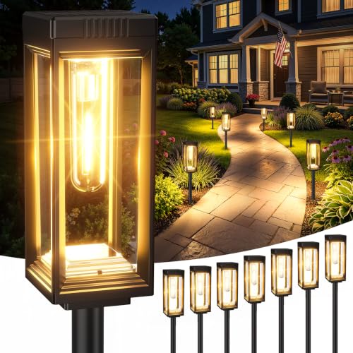 VICOUP Tall Solar Pathway Lights Outdoor (8 Pack)