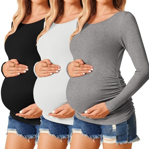 Ekouaer Women's Maternity Shirts