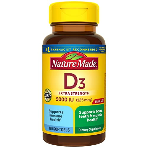 Nature Made Vitamin D3 Softgels, 180 Count