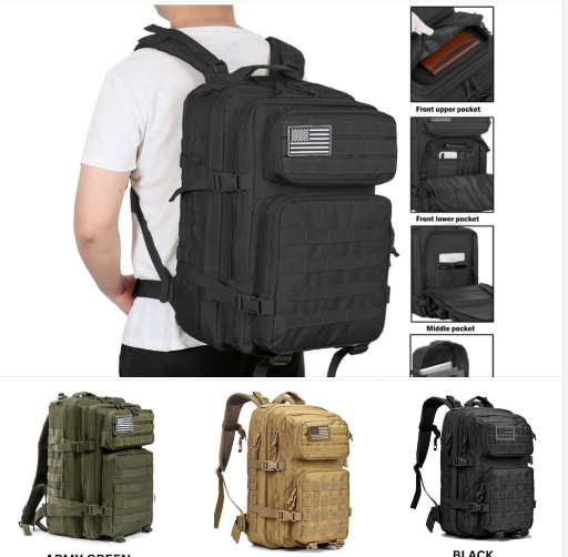 Large Military Tactical Backpack