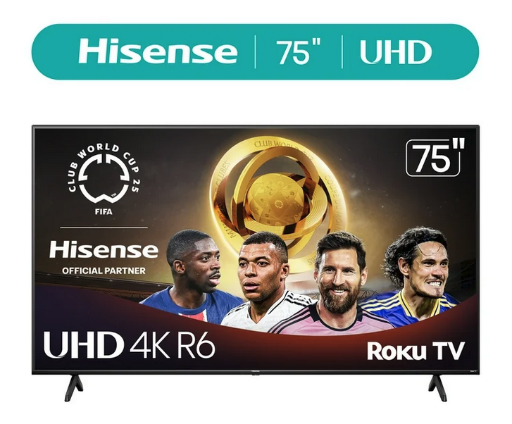 Hisense 75" R6 4K UHD LED Roku Smart TV
