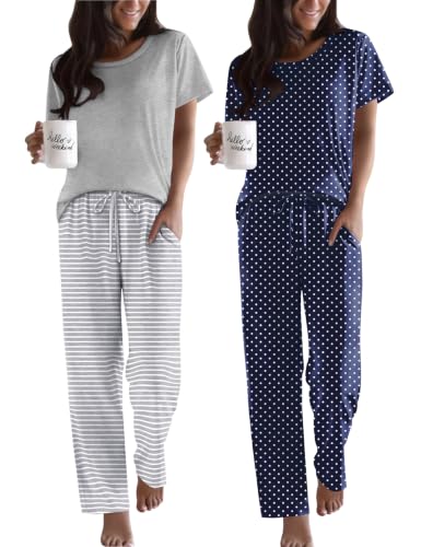Ekouaer 2 Pack Pajamas