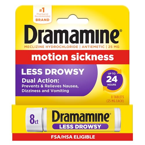 Dramamine Motion Sickness Relief Less Drowsy Tablets 8-Count Deal
