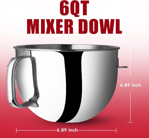 6 QT Stainless Steel Mixer Bowl