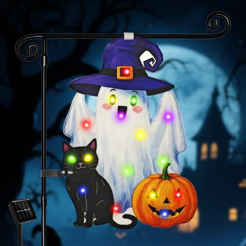 Lighted Shaped Double Sided Halloween Garden Flag