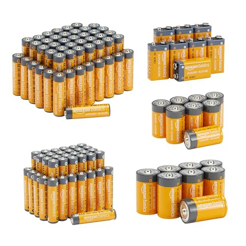 Amazon Basics Alkaline Battery Super Value Pack, 108 Count