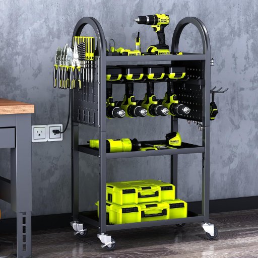 KAFAHOM Power Tool Organizer - 4 Tier Rolling Tool Cart