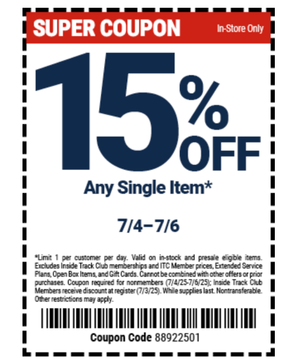 Harbor Freight Single Item Super Coupon